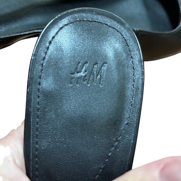 H&M classic black slingback pumps low kitten heels career casual shoes EU 39 - Picture 5 of 10